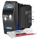 Nilight Down Up Polarity Reverse Switch DPDT 20A 7PIN Momentary Rocker ON/ Off/ ON 12V 24V Toggle Jumper Wires for Control Motor Hoist, Crane, Linear Actuator
