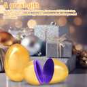 Inheming 6 PCS Gold Eggs, Empty Plastic Easter Eggs, Fillable Eggs for Candy, Chocolate, Money and Stuff, Easter Egg Hunts