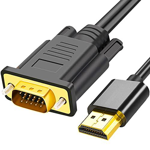 AKWOR HDMI to VGA 6FT, Uni-Directional HDMI Computer to VGA Monitor Cable (Male to Male) Compatible for Desktop, Laptop, PC, Monitor, Projector, HDTV, Raspberry Pi, Roku, Xbox and More