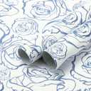 Safiyya 787''  17.3'' Peel and Stick Wallpaper Boho Floral Blue and White Contact Paper Self Adhesive Removable Wallpaper for Bathroom Vinyl Rolls
