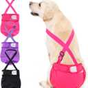 3 Pack Avont Washable Female Dog Diaper with Suspender, Reusable Girl Doggie Diapers for Small Medium Large Doggy in Heat Cycle Period Incontinence -S (Black/Pink/Purple)