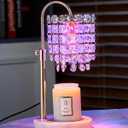 Candle Warmer Lamp with Timer & Dimmable Crystals Candle Lamp Warmer with RGB Mode, Adjustable Height Electric Candle Warmer with 3 Bulbs for Women Mom House Warming Gifts New Home Room Decor (Rgb French Gold)