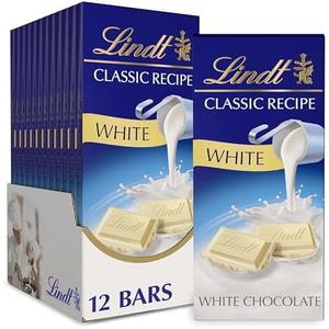 Lindt CLASSIC RECIPE White Chocolate Bar, White Chocolate Candy, 4.4 oz. (12 Pack) By 09/30/2026
