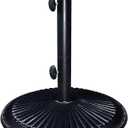 Treasure Garden 50 Lb Cast Iron Umbrella Stand, Classic Style, 19.3 in Diameter, Fits 1.5 in Poles, Optional 30 Lb Weight Add on (Umb Base 50-LB Black)