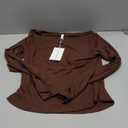 Abardsion Women Boat Neck Tops Cotton Long Sleeve Shirts Slim Fitted Fall Spring Y2K Clothes Outfits 2026 (Small, Brown)