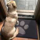 Buganda Dog Door Mat for Muddy Paws, Absorbent Dirt Trapper Non Slip Indoor Doormats, Washable Low-Profile Mat for Mud Dogs, Entryway Carpet for Inside Floor (59x35 Inches, Dark Grey)