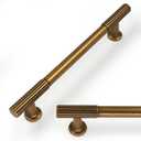 10 Pack Antique Brass Cabinet Pulls 5 Inch(128mm) Kitchen Cabinet Handles Vintage Retro Cabinet Hardware for Drawer Pulls (5" Hole Center)