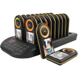 Retekess TD169 Restaurant Pager System, Beepers for Restaurants, IP55 Waterproof, 1640ft Distance, 31 Prompt Modes, One-Key Mute, 20 Restaurant Waiting Buzzers for Food Truck, Church, Hotel, Club