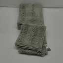 H.VERSAILTEX Sage Bathroom Rugs, Bath Mat Set of 2 Extra Thick Chenille Striped Pattern Shaggy Bath Rugs for Bath Room, Non Skid Bath Mats for Bathroom Floor (32 x 20 Plus 24 x 17 - Inches)