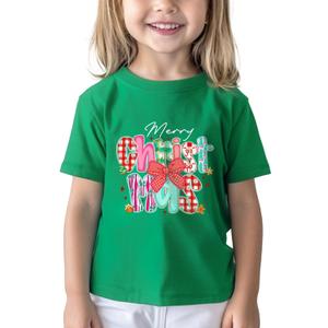 Boys Christmas Shirt for Kids Girls Toddler Ugly Funny Xmas T-Shirt Short Sleeve Cotton Tee Top 2-8 Years (Green)