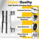 2.25 to 2.5 Inch Exhaust Adapter with Clamp, Stainless Steel Reducer Connector, 2.25" ID to 2.5" ID for OD 2.25"-2.5" Pipes, No Welding for Car, Truck, Motorcycle