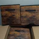 EWES 13 Inch Fabric Storage Cubes, 8 Pack Foldable Storage Bins with Handle, Storage Baskets Box for Shelves, Closet, Organizer, Rustic Brown and Black