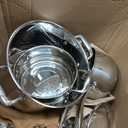 Amazon Basics Stainless Steel Cookware 11-Piece Set, Oven Safe, Induction-Ready, Even Heating, Non Toxic, Stay-Cool Handles, Pots and Pans, All Stovetops, Glass Lids, Silver
