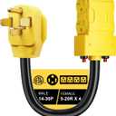 Suplevel Dryer Adapter 30 Amp 240V to 20 Amp 15 Amp 110V Adapter, NEMA 14-30P to 4X 5-20R 5-15R, 4-Prong Dryer Male Plug to Four T-Blade Household Outlet w/ 24amp Circuit Breaker, ETL Listed