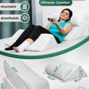 Lunix LX5 4-Piece Support for Shoulder & Upper Body Rest, Orthopedic Bed Wedge Pillow Set, Elevated Memory Foam for Post-Op Recovery & Sleep Comfort, Pebble White