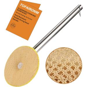 Kitchen Scrub Brush with Handle, Non-Scratch Extra Strong Cleaning Brush for Wok, Cast Iron, Pans, Oven Racks, Air Fryer - Strong Model