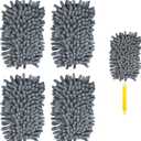 4pcs Duster Refills, Microfiber Ceiling Fan Duster Reusable 360 Duster Refills Heavy Duty Hand Dusters for Cleaning(Grey) (Gray)