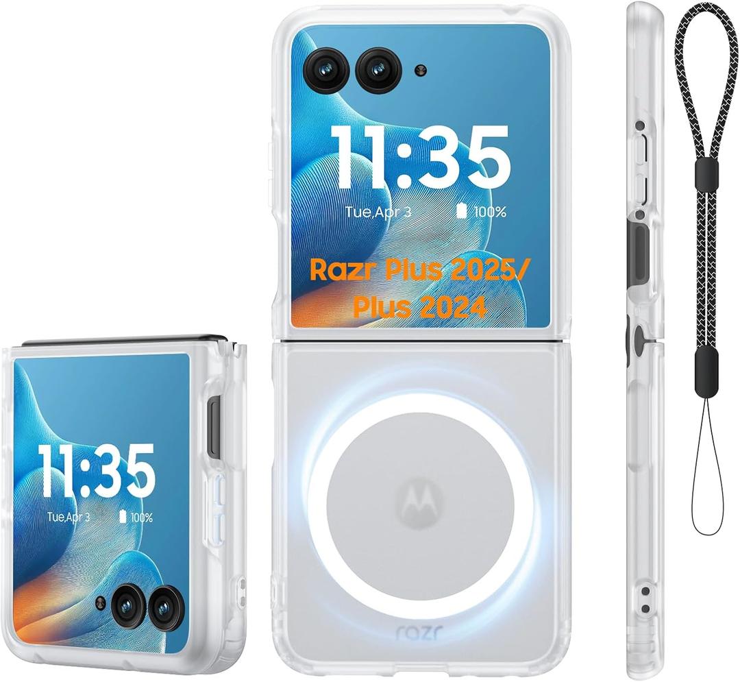 Spugan for Motorola Razr + Plus 2025 Case/Plus 2024 Case with MagSafe, [No Screen Protection] Slim Matte Translucent Shockproof Phone Case for Moto Razr + 2025/ Moto Razr + 2024 (Frosted Clear)