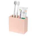 Toothbrush Holder 2 Slots Tooth Brush Holder for Bathroom, Kids Electric Toothbrush and Toothpaste Organizer for Countertop, Shower, Vanity, Blush Pink