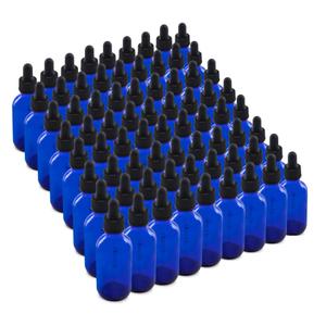 The Bottle Depot - 2 oz Glass Dropper Bottle - 72 Pack - Blue - Tincture Bottles With Dropper