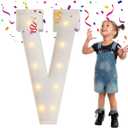 3FT Marquee Light Up Letters, Large Marquee Letters, Mosaic Balloon Frame Big Letter For Engagement Wedding Decorations XV Birthday Party Backdrop Decor, Balloon Arch Kit Letter V