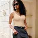 BRABIC Compression Tank Top for Women - Compression Tanks Shapewear Tummy Control Body Shaper V Neck Camisole Tops (X-Large, Beige)