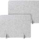 KEPYDRMTF Desk Privacy Panel Set, Desk Partition Cubicle Wall Freestanding Noise-Reduction Panels Room Divider, Soundproof Partition with Support Feet for Office or Home Use (Light Grey, 40 * 60 cm)