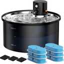 Battery Operated Cat Water Fountain: Wireless Pet Fountain with Filter - 108oz/3.2L Cordless Cat Dispenser with Motion Sensor Rechargeable Automatic Drinking Fountains for Cats Indoor - Plastic Model