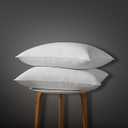 Globon Luxury Down Pillows Queen Size Set of 2 for Side Sleepers, 100% Cotton Shell Hotel Collection Bed Pillow for Sleeping, Firm Feather Down Pillow