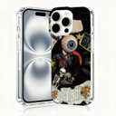 iPhone 16 Pro Max Case, Collage Cases for iPhone 16 Pro Max, Scratch Resistant Shockproof Cover, Aesthetic Clear Phone Cover, Spooky Vintage Cases, Eyeball Skull Collage DesignB108