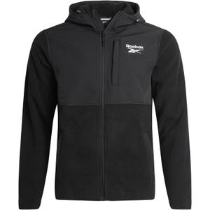 Reebok Mens Fleece Jacket - Lightweight Polar Fleece Zip Up Winter Jackets for Men - Gym Workout Running Outdoor Mens Jacket (Large, Black Ink)