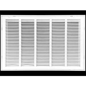 HVAC Premium 26" X 16" Steel Return Air Filter Grille for 1" Filter - Fixed Hinged - HVAC DUCT COVER - Flat Stamped Face - White [Outer Dimensions: 28 5/8"w X 18 5/8"h]