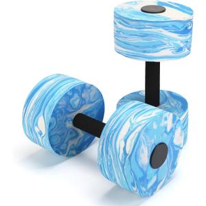 Aquatic Exercise Dumbbells, 2PCS Aqua Fitness Barbells, High-Density EVA-Foam Dumbbell Set, Pool Weights Dumbbells Set for Water Aerobics Weight Loss, Pool Fitness, Water Exercise (Blue)