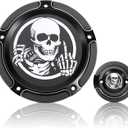 5 Hole Derby Timer Cover and 2 Hole Points Covers Skull fit for Harley Touring Road King Electra Glide Street Glide Road Glide Tri Glide Dyna Softail