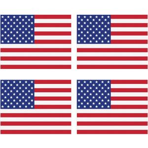 Beistle 4 Piece 10" x 13" Plastic USA American Flag Placemats For Patriotic Theme 4th of July Party, Memorial And Labor Day Table Decorations