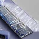 EWEADN Typewriter Keyboard Wireless Mechanical Keyboard, 104 Keys Gradient Color Typewriter Keyboards with White Backlit, Anti-Ghosting, Blue Switch Bluetooth/2.4GHz/Wired Keyboards-Blue