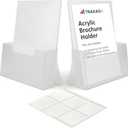 TRAKAS& Brochure Holder 8.5 x 11 inch 3mm Thick, 12 Parts Acrylic Sign Holder, Document Holder 10pcs Double Sided Sticky Tape Dots Including, Acrylic Stand, brochure Display Stand.