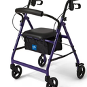 Medline Superlight Aluminum Rollator, Black - Ultra-Lightweight, Foldable & Durable Mobility Walker purple
