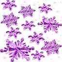 Boao 35 Pieces Christmas Snowflakes Ornaments DIY Acrylic Snowflakes Crystal Xmas Tree Pendant Winter Hanging Snow Theme Decoration(Purple)
