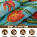 Rectangle Waterproof Tablecloth Linen Textured Table Cloth,Stain and Wrinkle Resistant Washable Fabric Table Cover for Dining, Party, Camping and Outdoor, 52 x 70 Inch, Tulip