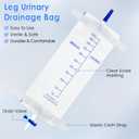 5 Pack 33.8oz/1000ml Leg Bag Urinary Drainage Bag with Cloth Straps, Leg Catheter with Anti Reflux Valve for Men Bladder Control, Urine Collection Catheter for Single Use, Easy Flip Drain