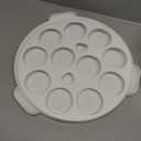 10" Round Cake Carrier Stand with Lid and Handle,Portable Two Sided Cake Holder Serves as 5 Section Fruit Tray,Cupcake Containers for 11 Cupcakes (White)