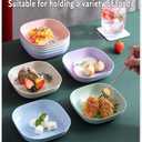 6 PCS 5.7inch/14.5cm Square Lightweight Wheat Straw Plates, Deep Dinner Dishes, Camping Dinnerware for Serving pasta fruit(Blue)