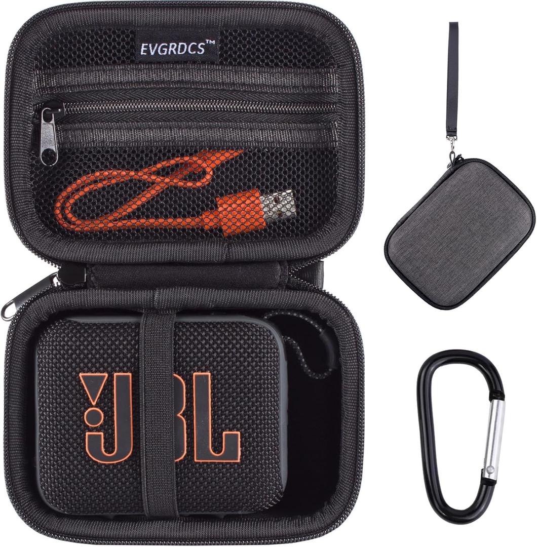 Carrying Case for JBL Go 4/JBL Go 3,Scratch and Fall Resistant, with Hanging Rope and Mesh Bag