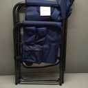 Directors Chair, Camping Chairs for Adults, Heavy Duty Side Table, Lawn Chairs with Side Pockets Carry Straps (Dark Blue/Grey)