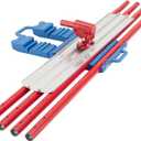 Bull Float Magnesium Concrete Float, 36 x 8" Round End Concrete Float Tool Cement Tool, Concrete Kit Bull Float with 4 Float Handle Bracket Concrete Tools FinishingRED