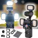 JJC 3Pcs Magnetic Auxiliary Light for DJI Osmo Pocket 3 & Xtra Muse Accessories, Rechargeable Mini LED Fill Light w. Mount & Storage Bag, 3 Color Mode/Brightness Adjustable for Selfie Vlog Recording