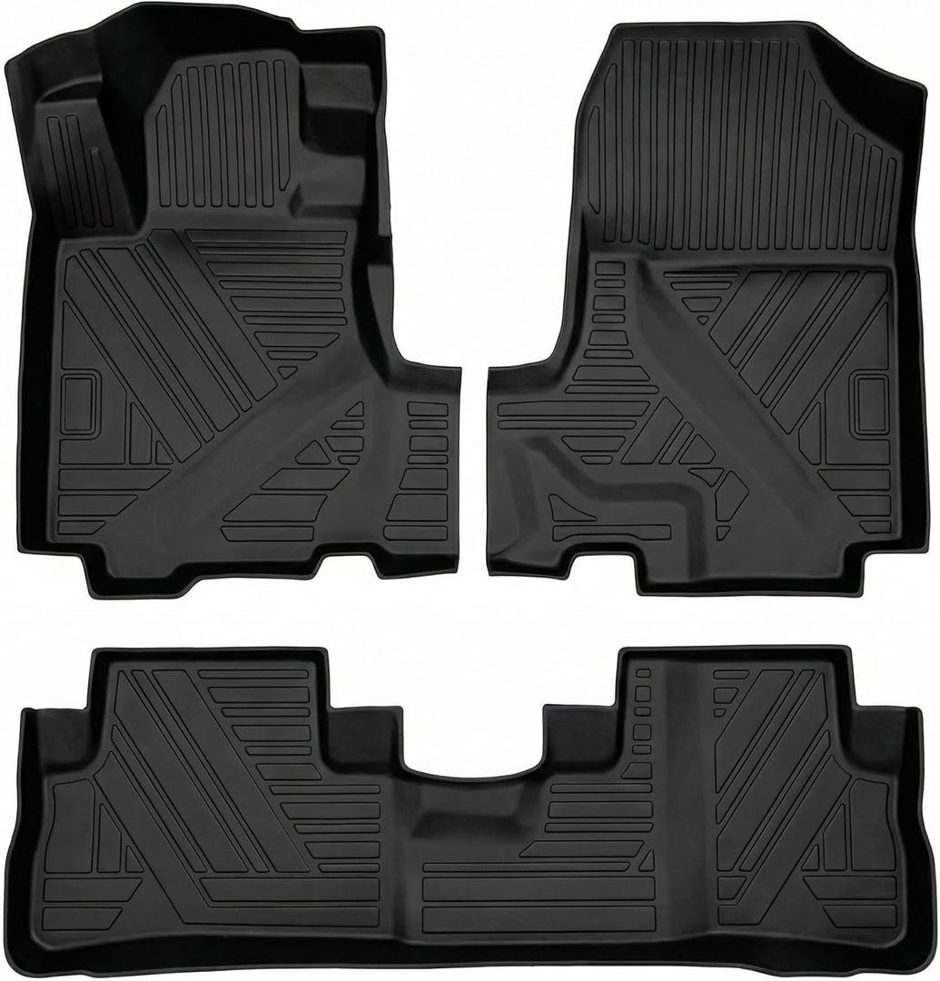 CRV Floor Mats Compatible with 2007-2011 Honda CR-VAll Weather Protection Waterproof Durable Anti-Slip Odorless Custom-fit TPE Floor Liner Front and Rear Row Set
