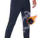 TACVASEN Men's Fleece Lined Joggers with Pockets Winter Warm Sweatpants Water Resistant Gym Workout Athletic Pants Men (XL)