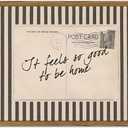 Vintage Inspirational Quote Sign Wall Art It Feels So Good to Be Home Wall Decor Picture Preppy Black Striped Postcard Poster Canvas Painting Print for Living Room Bedroom 24x16 Inch Wood Framed